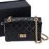 CHANEL 2.55 Classic Mini Reissue Flap Bag Black Aged Calfskin Leather